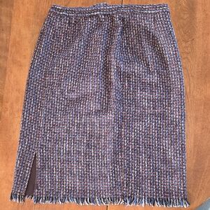 Diane Von Furstenberg Multicolor Tweed Pencil Skirt Vintage Academia